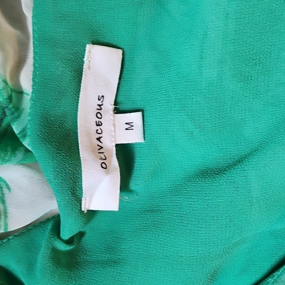 Tropical Green Leaf Print Dress - Picture 3 of 4